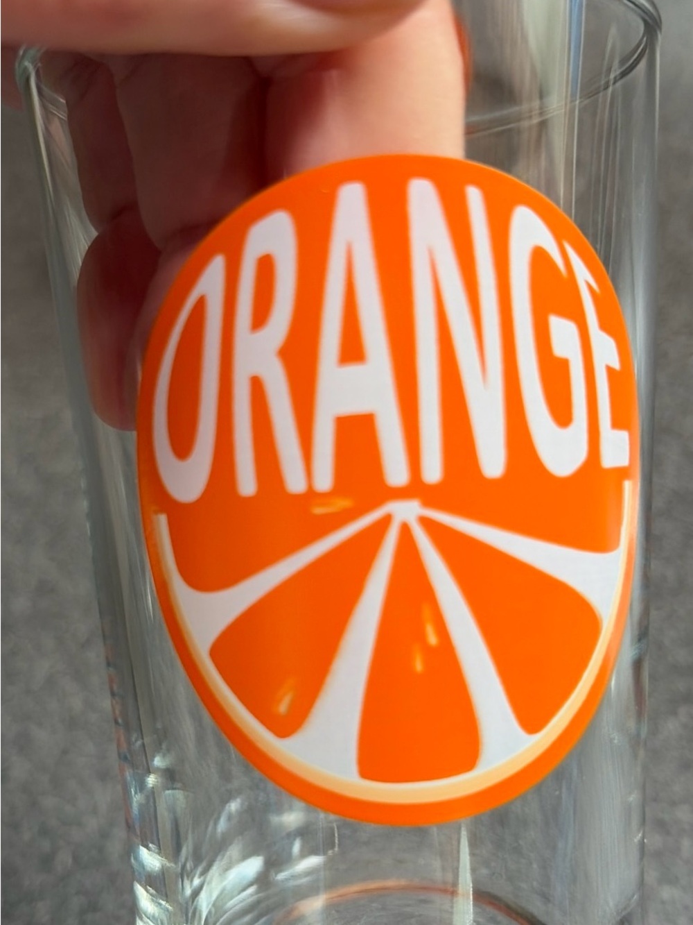 Retro Vintage 1970’s Clear Glass 6oz Tumbler with Orange Graphic - Set of 4 - Picture 5 of 6